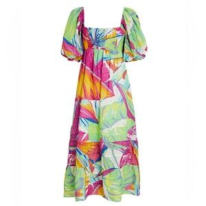 Farm Rio Rainbow Leafs Midi Dress